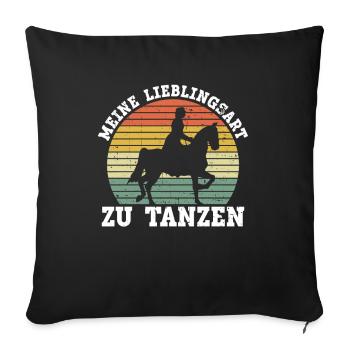 My favorite way to dance - dressage - Sofa pillowcase 17,3'' x 17,3'' (45 x 45 cm) - black - Front