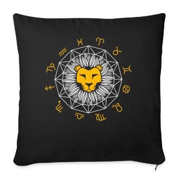 Netter Leo Lion Head Astrologiezeichen Horoskop Zo - Sofakissenbezug 45 x 45 cm - Schwarz - Vorne