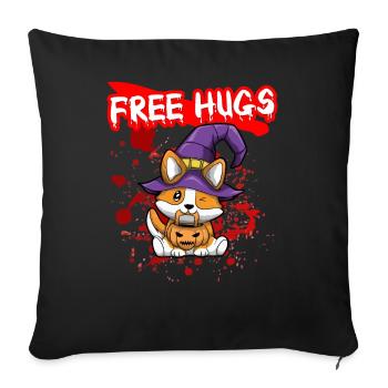 Câlins gratuits Sarcasme d’Halloween Effrayant Effrayant Costume Effrayant - Housse de coussin décorative 45 x 45 cm - noir - Devant
