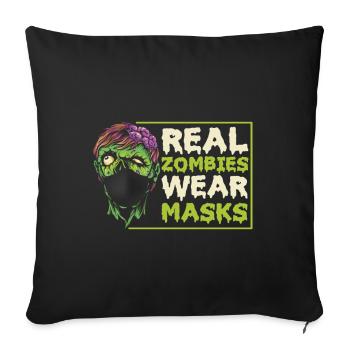 Scary halloween pumpkin witches zombie ghosts - Sofa pillowcase 17,3'' x 17,3'' (45 x 45 cm) - black - Front