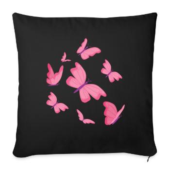 Papillons Butterfly Design - Housse de coussin décorative 45 x 45 cm - noir - Devant