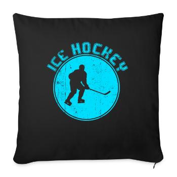 Eishockey - Sofakissenbezug 45 x 45 cm - Schwarz - Vorne