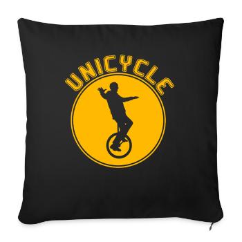 Unicycling - Sofa pillowcase 17,3'' x 17,3'' (45 x 45 cm) - black - Front
