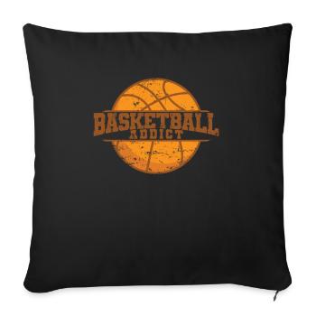 Basketball Addict Ballsport Amerika USA - Sofakissenbezug 45 x 45 cm - Schwarz - Vorne