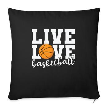 Live Love Basketball Ball Sports Amérique États-Unis - Housse de coussin décorative 45 x 45 cm - noir - Devant
