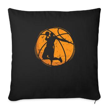 Basketball Dunk Ballsport Amérique États-Unis - Housse de coussin décorative 45 x 45 cm - noir - Devant