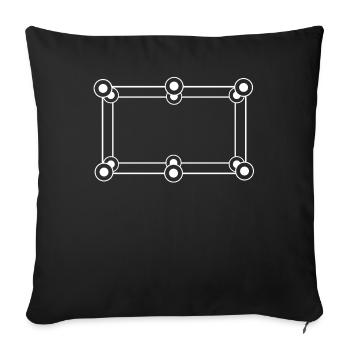 Futuristic frame with circles points - Sofa pillowcase 17,3'' x 17,3'' (45 x 45 cm) - black - Front