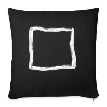 White Brush Stroke Frame Lines - Sofa pillowcase 17,3'' x 17,3'' (45 x 45 cm) - black - Front