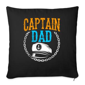 Capitaine Papa Bateau Bateau Bateau Voilier - Housse de coussin décorative 45 x 45 cm - noir - Devant