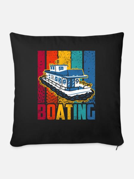 Bootfahren Segelboot Schiff Boot Yacht - Sofakissenbezug 45 x 45 cm - Schwarz