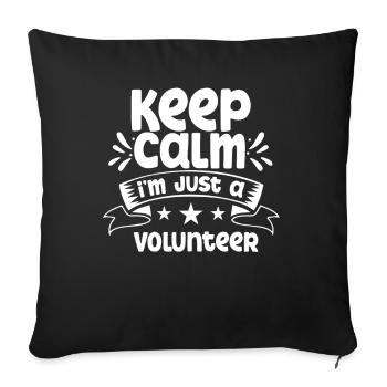 Rester calme, je ne suis qu’un travail bénévole - Housse de coussin décorative 45 x 45 cm - noir - Devant