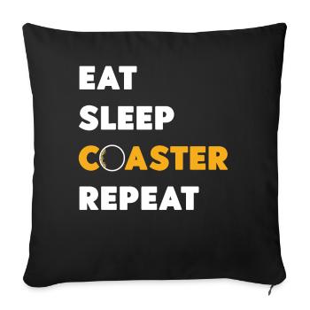 Roller Coaster Eat Sleep Coaster - Sofakissenbezug 45 x 45 cm - Schwarz - Vorne