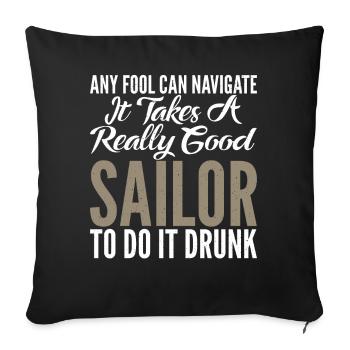 Catamaran sailing - Sofa pillowcase 17,3'' x 17,3'' (45 x 45 cm) - black - Front