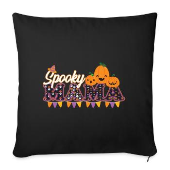 Spooky mama halloween citrouille sorcières fantômes - Housse de coussin décorative 45 x 45 cm - noir - Devant