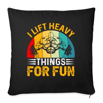 Idée de cadeau de bodybuilder d'haltérophilie haltérophile - Housse de coussin décorative 45 x 45 cm - noir - Devant