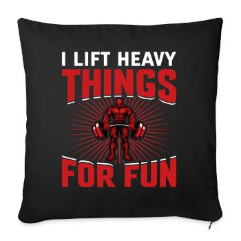 Idée de cadeau de bodybuilder d'haltérophilie haltérophile - Housse de coussin décorative 45 x 45 cm - noir - Devant