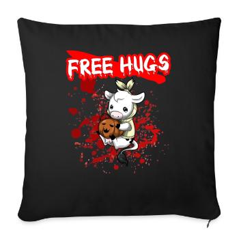 Câlins gratuits Sarcasme d’Halloween Effrayant Effrayant Costume Effrayant - Housse de coussin décorative 45 x 45 cm - noir - Devant