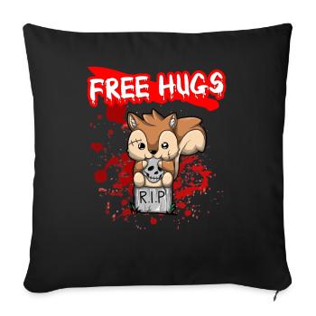 Câlins gratuits Sarcasme d’Halloween Effrayant Effrayant Costume Effrayant - Housse de coussin décorative 45 x 45 cm - noir - Devant