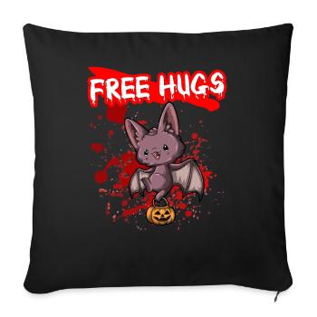 Câlins gratuits Sarcasme d’Halloween Effrayant Effrayant Costume Effrayant - Housse de coussin décorative 45 x 45 cm - noir - Devant