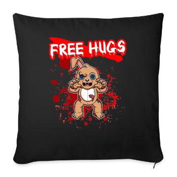 Câlins gratuits Sarcasme d’Halloween Effrayant Effrayant Costume Effrayant - Housse de coussin décorative 45 x 45 cm - noir - Devant