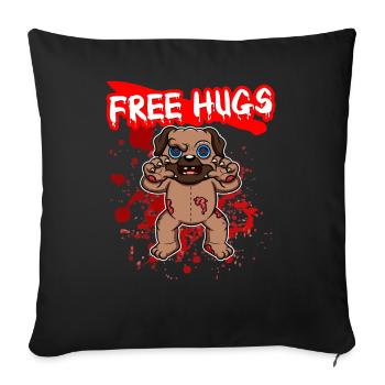 Câlins gratuits Sarcasme d’Halloween Effrayant Effrayant Costume Effrayant - Housse de coussin décorative 45 x 45 cm - noir - Devant