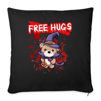 Câlins gratuits Sarcasme d’Halloween Effrayant Effrayant Costume Effrayant - Housse de coussin décorative 45 x 45 cm - noir - Devant