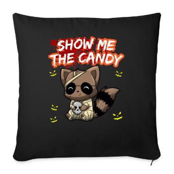Show Me The Candy Halloween Costume Trick Or Treat - Sofa pillowcase 17,3'' x 17,3'' (45 x 45 cm) - black - Front