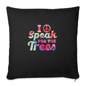 Hippie Peace Flower Power Amour Paix Cadeau - Housse de coussin décorative 45 x 45 cm - noir - Devant