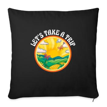 Hippie Peace Flower Power Amour Paix Cadeau - Housse de coussin décorative 45 x 45 cm - noir - Devant