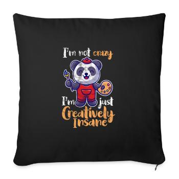 Panda - Housse de coussin décorative 45 x 45 cm - noir - Devant