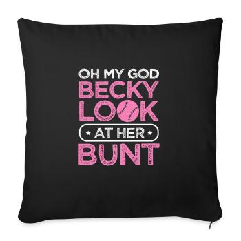 Joueur de softball Baseball Sport Pitcher Cadeau - Housse de coussin décorative 45 x 45 cm - noir - Devant