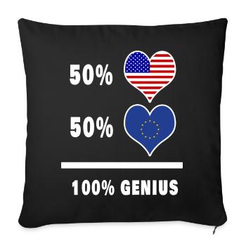 USA und Europa genial Flaggen Design - Sofakissenbezug 45 x 45 cm - Schwarz - Vorne