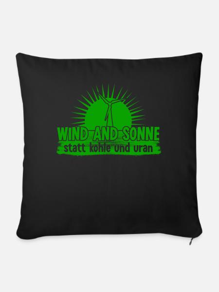 Klimawandel WIndkraft Klimaschutz - Sofakissenbezug 45 x 45 cm - Schwarz