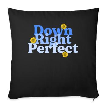 Down Right Perfect Sunflower World Down Syndrome - Sofa pillowcase 17,3'' x 17,3'' (45 x 45 cm) - black - Front