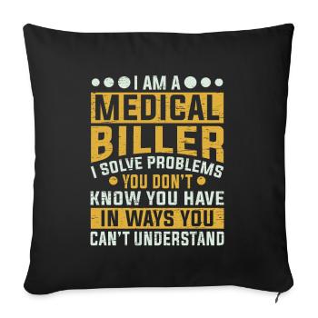 Profession de facturateur médical Résoudre les problèmes Drôle - Housse de coussin décorative 45 x 45 cm - noir - Devant