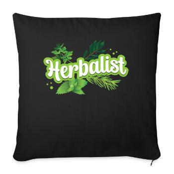 Herboriste Herb Herb Herb Herb Garden - Housse de coussin décorative 45 x 45 cm - noir - Devant