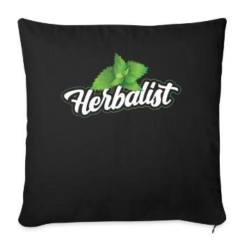 Herb Collector Herb Garden Herbes aromatiques - Housse de coussin décorative 45 x 45 cm - noir - Devant
