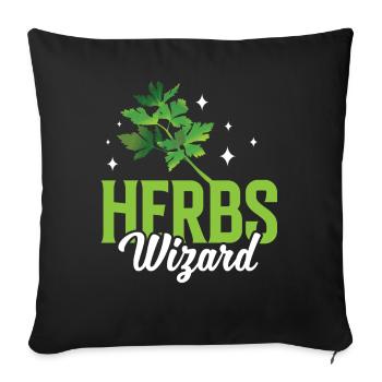 Herbes Magicien Jardin d’herbes Herboristerie Herbe herbacée - Housse de coussin décorative 45 x 45 cm - noir - Devant