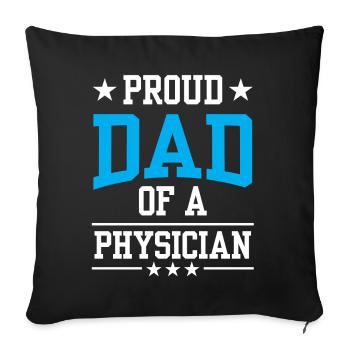 Fier père d’un médecin médecin médecin - Housse de coussin décorative 45 x 45 cm - noir - Devant