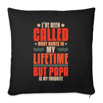 Appelé beaucoup de noms Papa est papa préféré drôle - Housse de coussin décorative 45 x 45 cm - noir - Devant