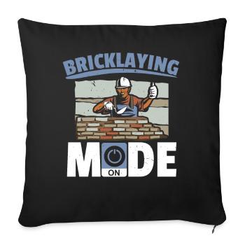 Mason mode on the construction Job Bricklayer - Sofa pillowcase 17,3'' x 17,3'' (45 x 45 cm) - black - Front
