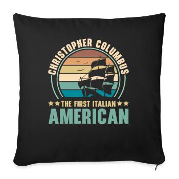 Kolumbus-Tag-Navigator Schiff Christoph Kolumbus - Sofakissenbezug 45 x 45 cm - Schwarz - Vorne