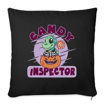 Dinosaurier Candy Inspector Halloween -Party - Sofakissenbezug 45 x 45 cm - Schwarz - Vorne