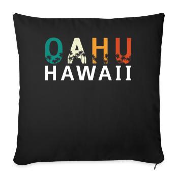 Oahu Hawaii Beach Palmen surfen Retro - Sofakissenbezug 45 x 45 cm - Schwarz - Vorne