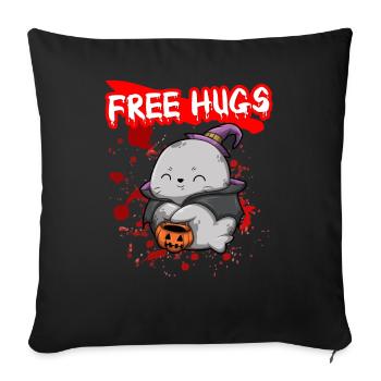 Câlins gratuits Sarcasme d’Halloween Effrayant Effrayant Costume Effrayant - Housse de coussin décorative 45 x 45 cm - noir - Devant