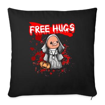 Câlins gratuits Sarcasme d’Halloween Effrayant Effrayant Costume Effrayant - Housse de coussin décorative 45 x 45 cm - noir - Devant