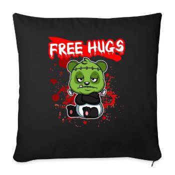 Câlins gratuits Sarcasme d’Halloween Effrayant Effrayant Costume Effrayant - Housse de coussin décorative 45 x 45 cm - noir - Devant