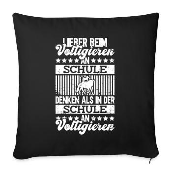 Voltige sport équestre Voltige sport équestre - Housse de coussin décorative 45 x 45 cm - noir - Devant