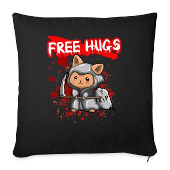Câlins gratuits Sarcasme d’Halloween Effrayant Effrayant Costume Effrayant - Housse de coussin décorative 45 x 45 cm - noir - Devant