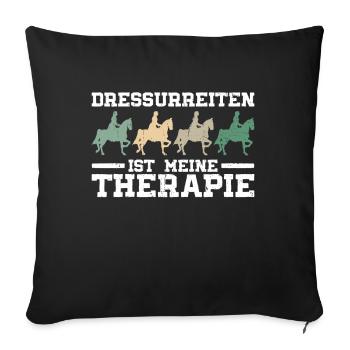 Le dressage est ma thérapie - Dressage - Housse de coussin décorative 45 x 45 cm - noir - Devant
